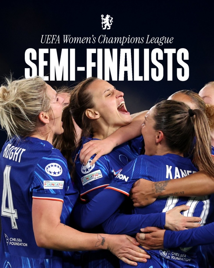 女足歐冠：切爾西3-0曼城&總比分3-2逆轉晉級四強，將對陣巴薩