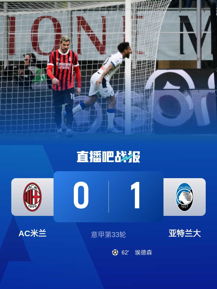 米蘭雙雄本輪均0-1輸球，周中意杯半決賽次回合再對決